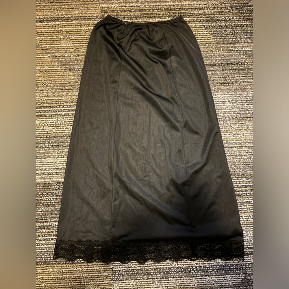 Black midi lingerie skirt